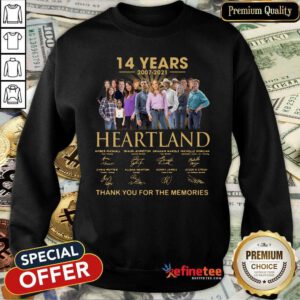 Wonderful 14 Years 2007 2021 Heartland Thank You For The Memories Signatures Sweatshirt - Design By Refinetee.com