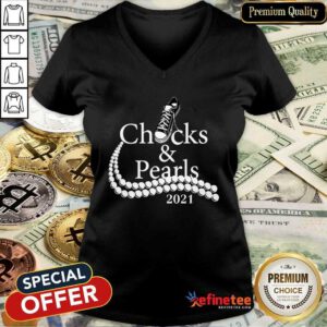Wonderful Kamala Harris Chucks And Pearls 2021 V-neck