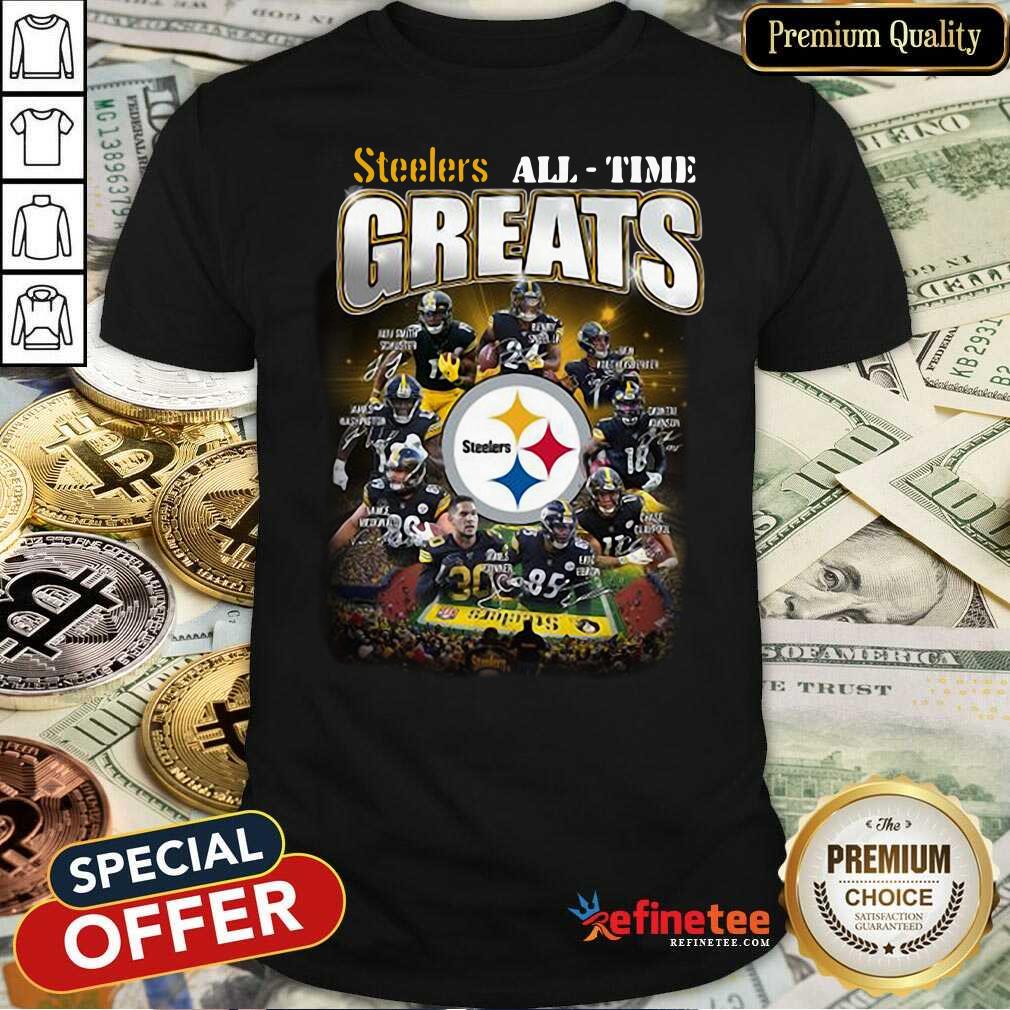 Wonderful Pittsburgh Steelers All Time Greats Signatures Shirt - Design By Refinetee.com