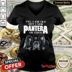 Wonderful Yes I Am Old But I Saw Panther On Stage Signatures V-neck - Design By Refinetee.com