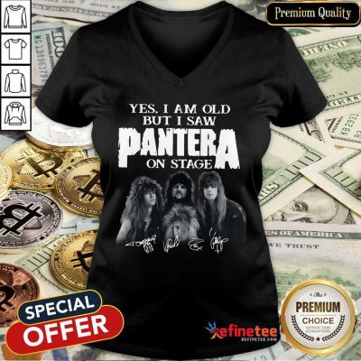 Wonderful Yes I Am Old But I Saw Panther On Stage Signatures V-neck - Design By Refinetee.com
