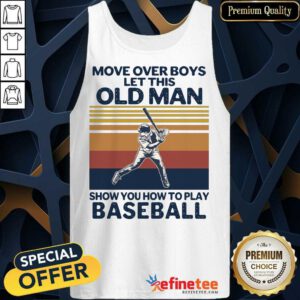 Awesome Old Man Play Baseball Vintage Tank Top