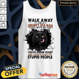 Awesome Walk Away I Am A Black Cat Grumpy Old Man Tank Top