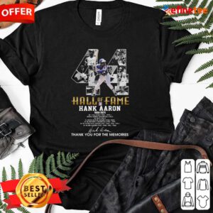 Cool 44 Hank Aaron Atlanta Braves Hall OF Fame 1934 2021 Thank You For The Memories Signatures Ladies-tee