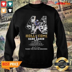 Cool 44 Hank Aaron Atlanta Braves Hall OF Fame 1934 2021 Thank You For The Memories Signatures Sweater