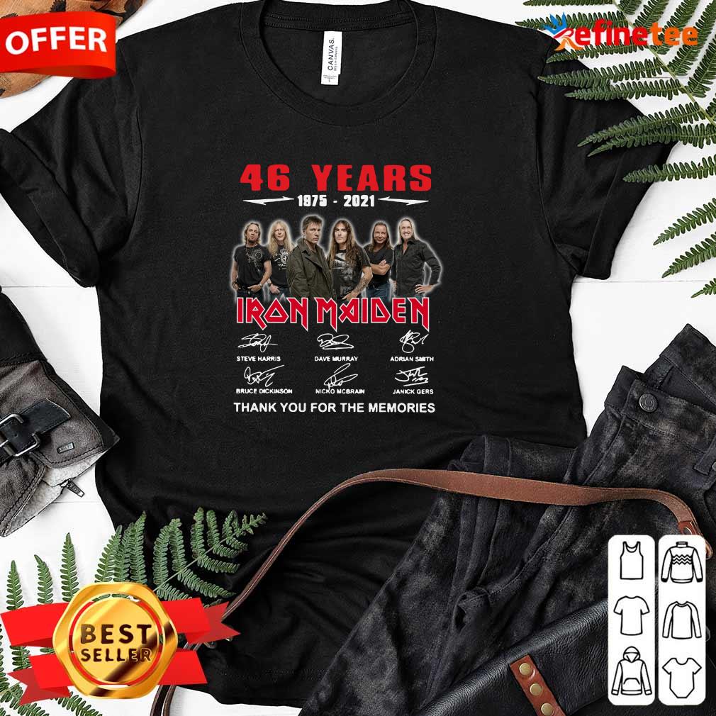 Cute 46 Years 1975 2021 Iron Maiden Thank You For The Memories Signature Ladies-tee 46 Years 1975 2021 Iron Maiden Thank You For The Memories Signature Ladies-tee