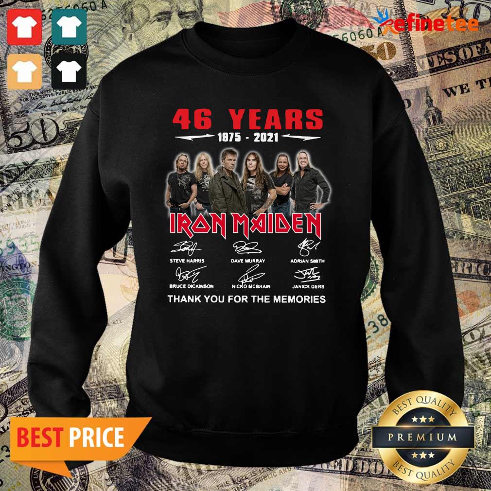 Cute 46 Years 1975 2021 Iron Maiden Thank You For The Memories Signature Sweater 46 Years 1975 2021 Iron Maiden Thank You For The Memories Signature Sweater