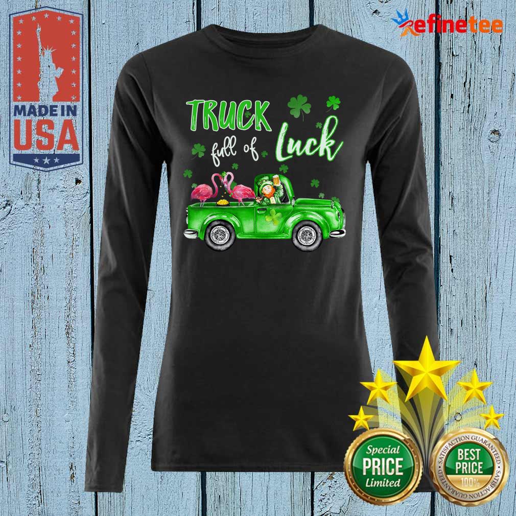 Flamingos Truck Full Of Luck Patrick's Day Beer Long-sleveed Flamingos Truck Full Of Luck Patrick's Day Beer Long-sleveed