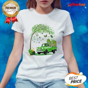 Gnomes Truck Shamrock Patrick’s Day Ladies-tee