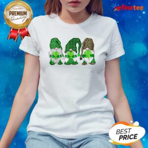 Happy St Patrick's Day Three Gnomes Ladies-tee