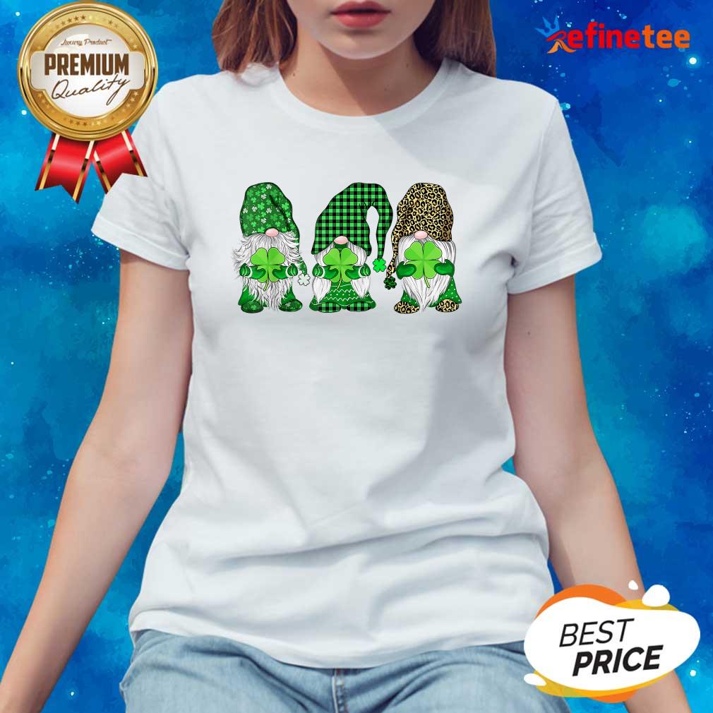 Happy St Patrick's Day Three Gnomes Ladies-tee Happy St Patrick's Day Three Gnomes Ladies-tee