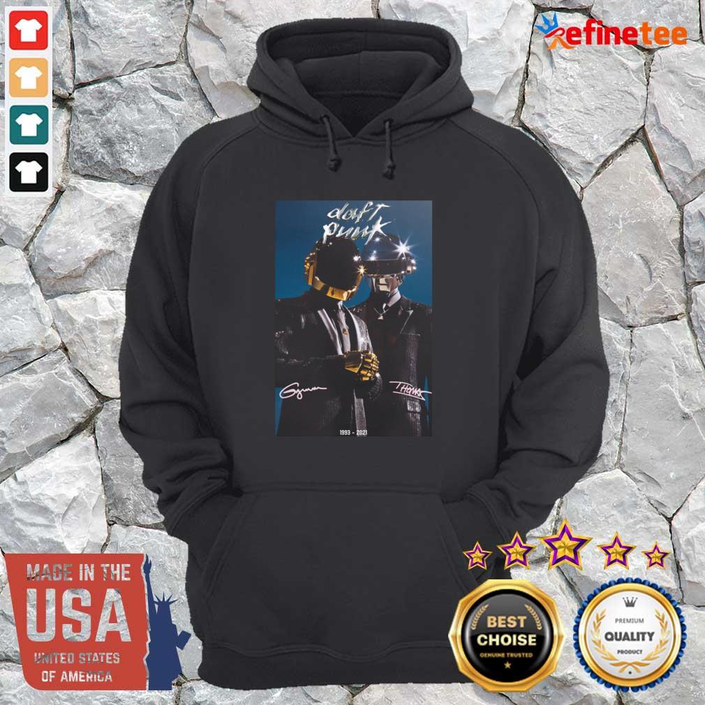 Hot Daft Punk Thomas Bangalter And Guy Manuel De Homem-Christo 1933 2021 Signatures Hoodie Daft Punk Thomas Bangalter And Guy Manuel De Homem-Christo 1933 2021 Signatures Hoodie