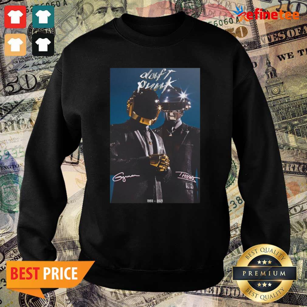 Hot Daft Punk Thomas Bangalter And Guy Manuel De Homem-Christo 1933 2021 Signatures Sweater Daft Punk Thomas Bangalter And Guy Manuel De Homem-Christo 1933 2021 Signatures Sweater