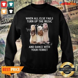 Hot When All Else Fails Turn Up The Music And Dance With Your Ferret Sweatshirt