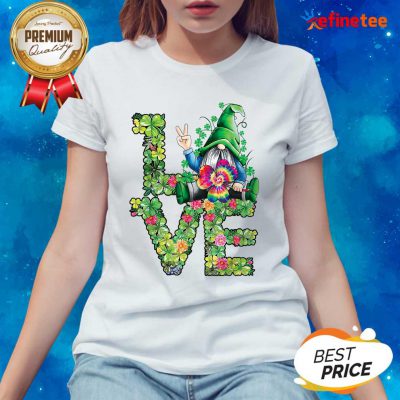 Love Hippie Gnome Happy St Patrick’s Day Ladies-tee