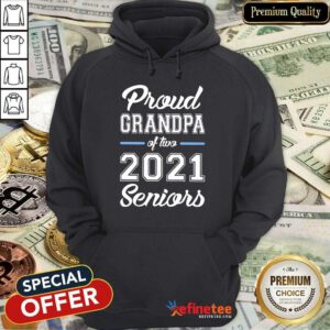 Nice Proud Grandpa Of Two 2021 Seniors Hoodie