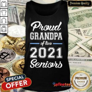 Nice Proud Grandpa Of Two 2021 Seniors Tank Top