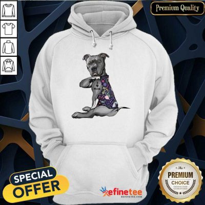 Original Pitbull Tattoo I Love Mom Flower 52 Hoodie