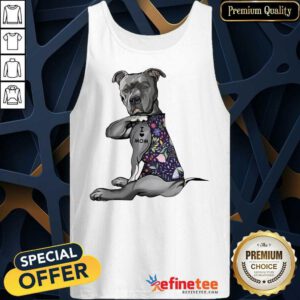 Original Pitbull Tattoo I Love Mom Flower 52 Tank Top