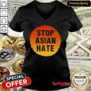 Premium Stop Asian Hate Vintage V-neck