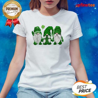 St Patrick's Day Three Gnomes Ladies-tee