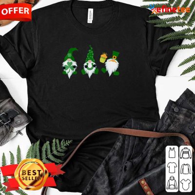 Three Gnomes Happy Patrick's Day Beer Ladies-tee