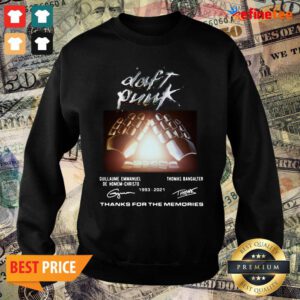 Top Daft Punk 1993 2021 Guillaume Emmanuel De Homem Christo Thomas Bangalter Signatures Thanks Sweater