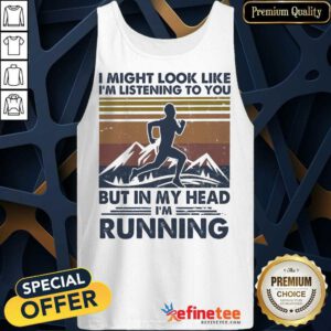 Top Might Listening My Head Running Vintage Tank Top