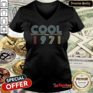 Awesome 50th Birthday Cool Since 1971 V-neck