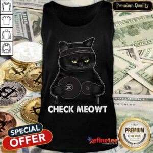 Awesome Check Meowt Black Cat Tank Top