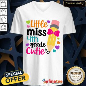 Excellent Little Miss 4th Grade Cutie V-neck