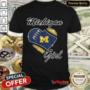 Excited Heart Michigan Girl Diamond Shirt