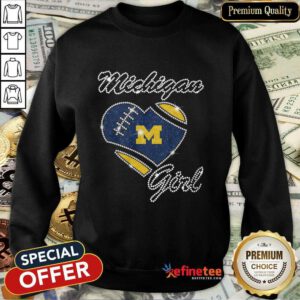 Excited Heart Michigan Girl Diamond Sweatshirt