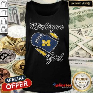 Excited Heart Michigan Girl Diamond Tank Top