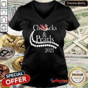 Funny Kamala Harris Chucks And Pearls 2021 V-neck