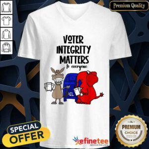 Good Socialdudtees Voter Integrity Matters To Everyone V-neck
