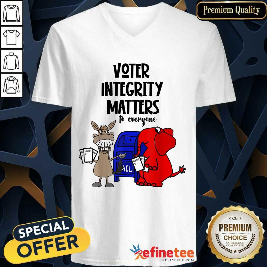 Good Socialdudtees Voter Integrity Matters To Everyone V-neck Good Socialdudtees Voter Integrity Matters To Everyone V-neck