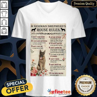 Hot A German Shepherds House Rules Poster V-neck