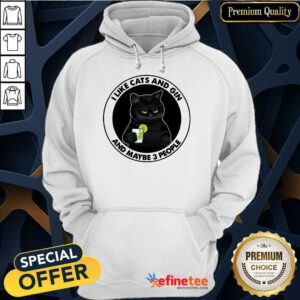 Hot I Like Cat And Gin And Maybe 3 PeHot I Like Cat And Gin And Maybe 3 People Hoodieople Hoodie