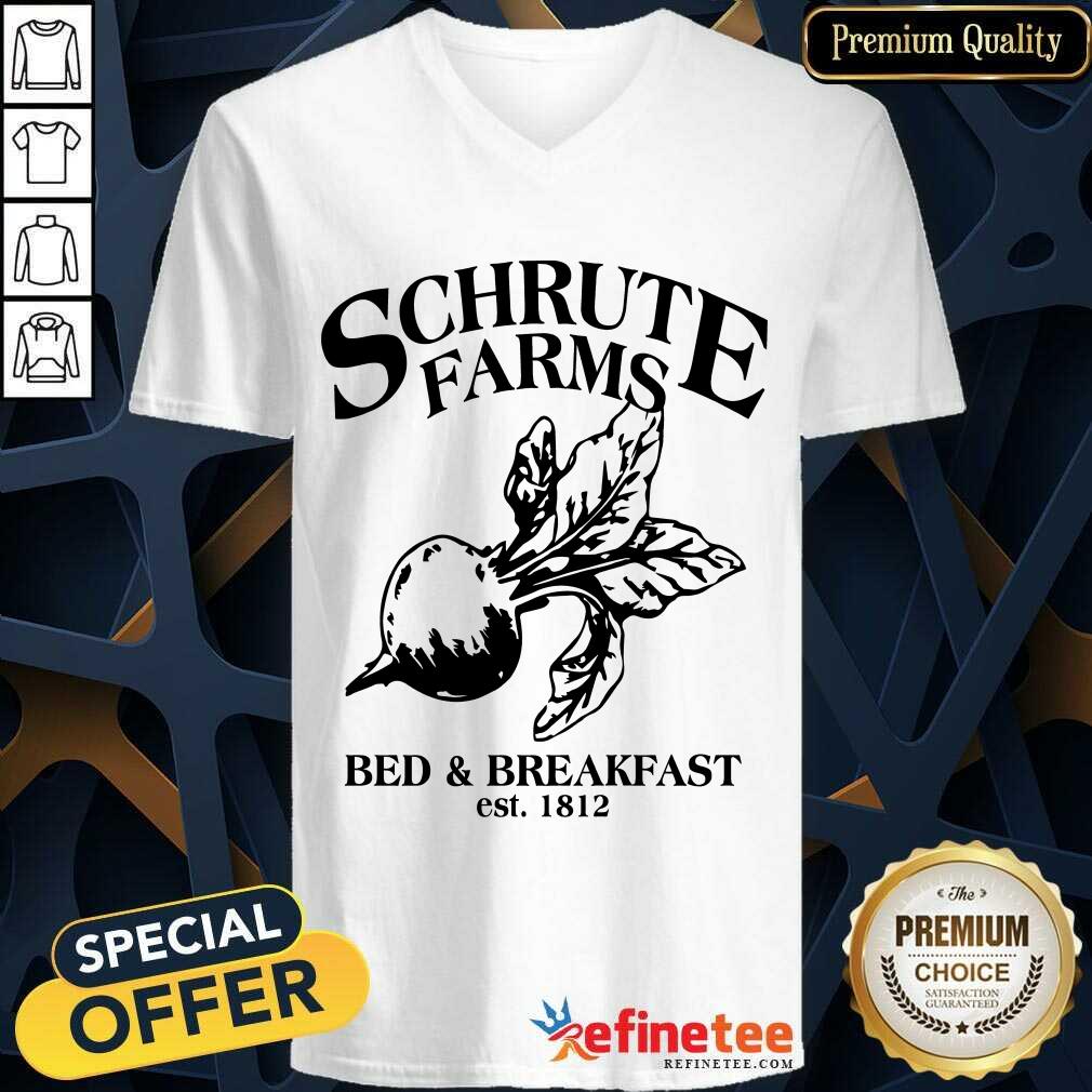 Perfect Schrute Farms Bed And Breakfast Est 1812 V-neck Perfect Schrute Farms Bed And Breakfast Est 1812 V-neck