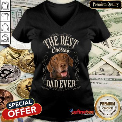 Perfect The Best Chessie Dad Ever Chesapeake Dog V-neck