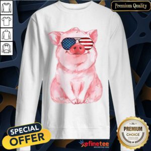Pig American Flag Independence Day Sweatshirt