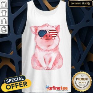 Pig American Flag Independence Day Tank Top