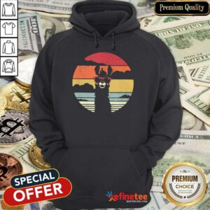 Pretty Llama Wear Glasses Vintage Hoodie