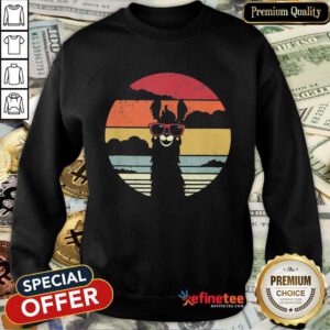 Pretty Llama Wear Glasses Vintage Sweatshirt