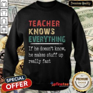 Pretty Teacher Knows Everything Vintage Sweatshirt