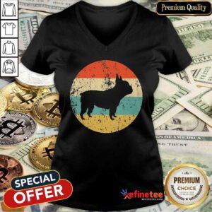Top French Bulldog Retro 2 V-neck