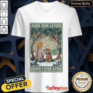 Top Welsh Terrier And She Lived Happily Ever After Poster V-neck