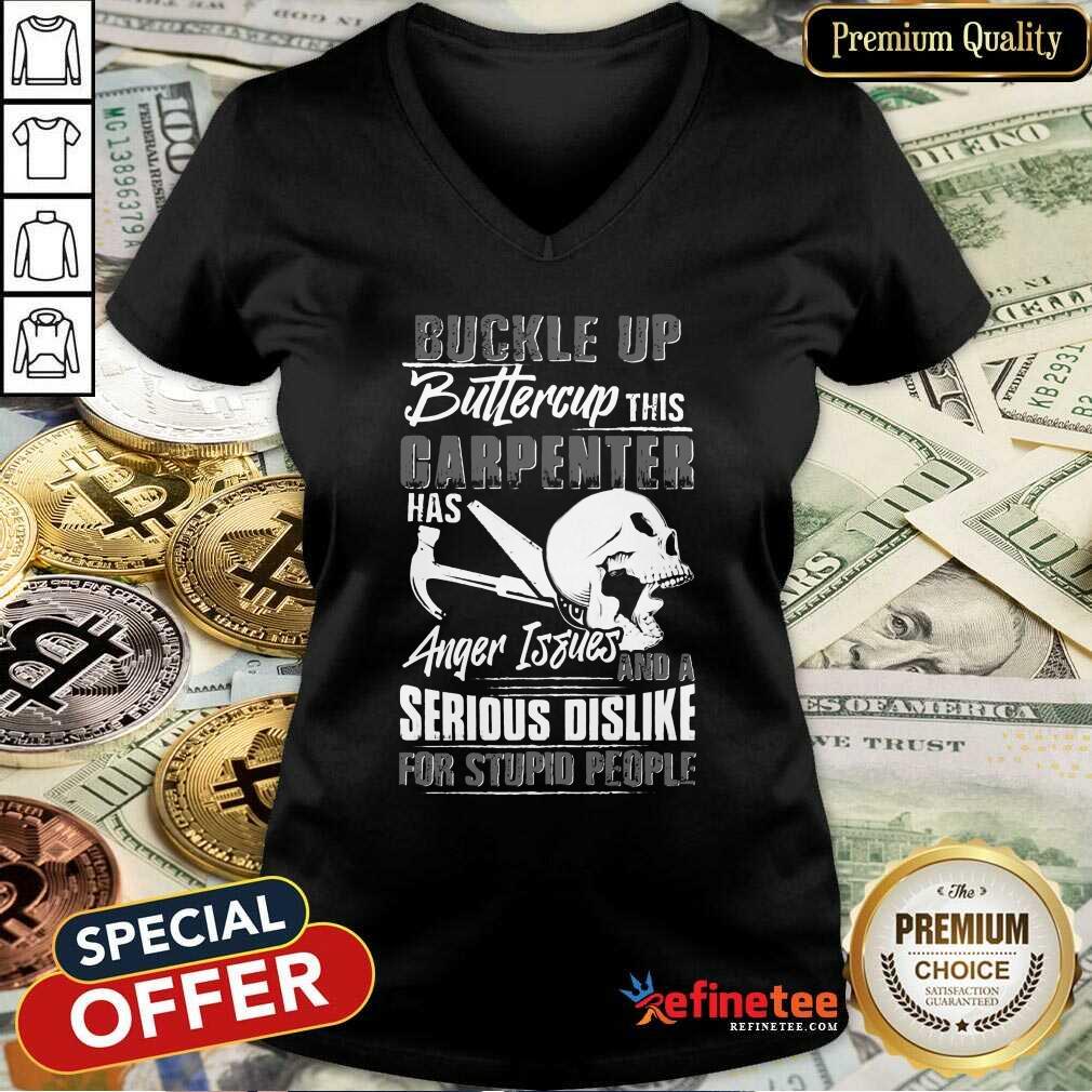 Carpenter Anger Issues Serious Dislike V-neck Carpenter Anger Issues Serious Dislike V-neck