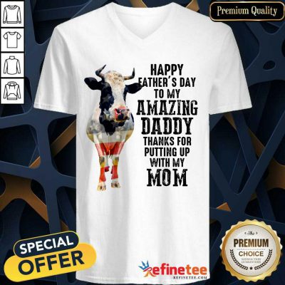 Cow Happy Father’s Day Amazing Daddy V-neck